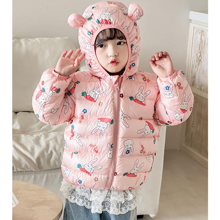 Foreign Style Winter Baby Girl Thickened Short Cotton-padded Jacket Girls' Warm Cotton-padded Clothes Children's Autumn Pink Tie Dye Printing Coats