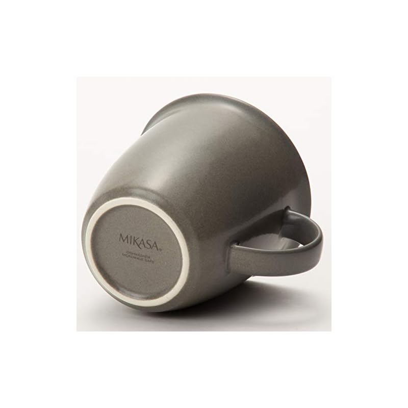 MIKASA Mug, Gray, 9cm Diameter X 9cm Height, 320ml, Microwave, Dishwasher, and Oven Safe, T-784068