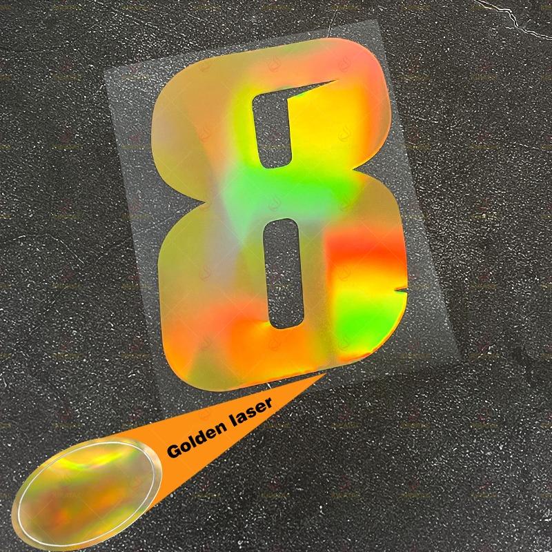 1pc Laser Gold Number Motorcycle Stickers Waterproof for Motorcycle Helmets Mudguards Car Windows Bicycle Universal Vinyl Decals