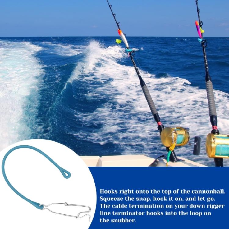 4Pcs Deep Sea Trolling Fishing Pin Buffer Fast Fishing Clip Replacement Fishing Hook Lures Connector with Shock Cord