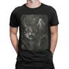 Men T-Shirt Cat Selfie with Spooky Ghost Funny 100% Cotton Tee Short Sleeve Funny Halloween T Shirts Round Neck Clothes Graphic