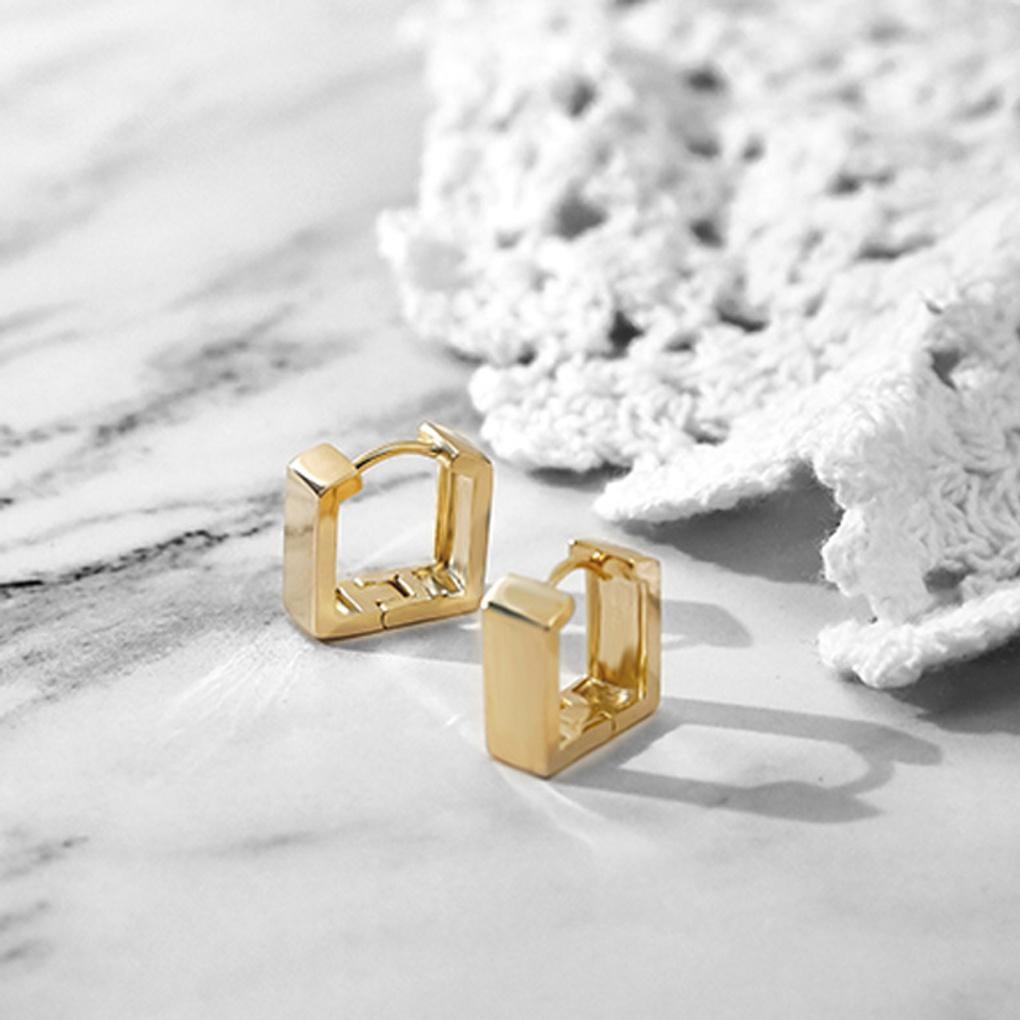 PAULBRIAL PYBE0137 (YG) Square One-Touch Earrings