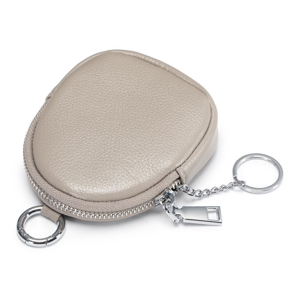 New Mini Coin Purse Solid Color Zipper Money Bag Keychain with Key Ring Card Holoder Wallet