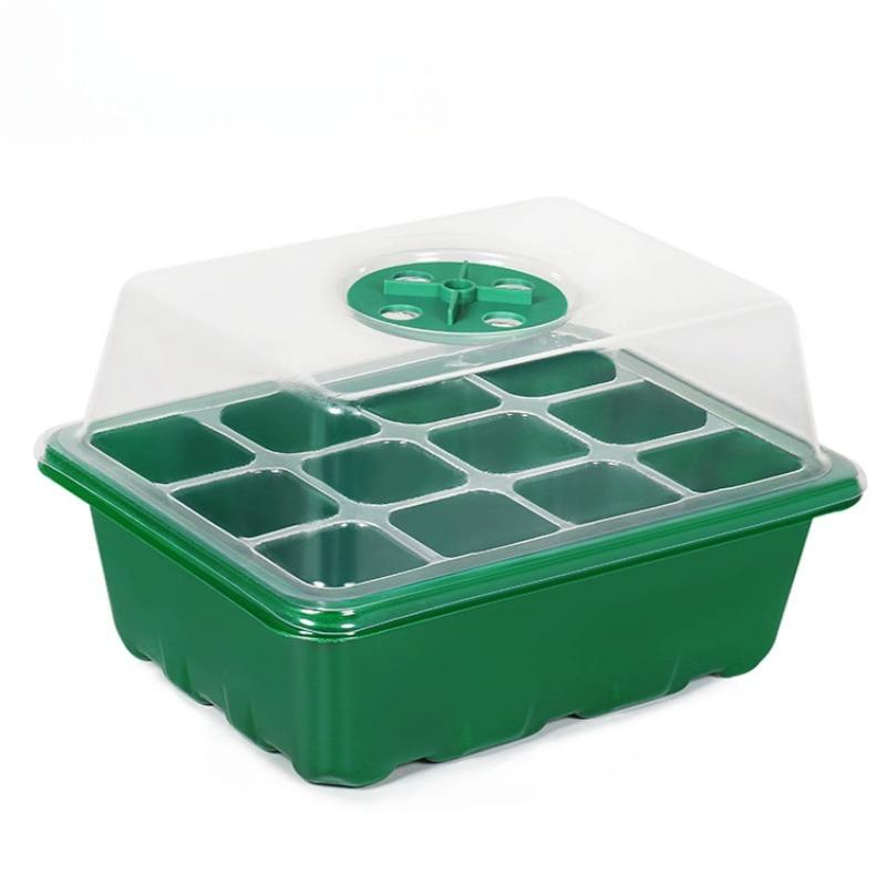 

12 Hole Hole Plastics Plant Pots Grow Box Plant Seedling Pots Gardening Sowing Tray Horticultural Potted Succulent Planting Pot зелений