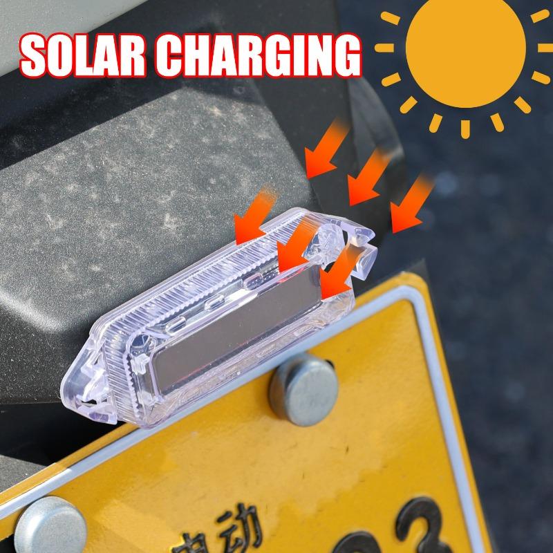 Anti-collision Signal Lamp Solar Power LED Safety Warning Strobe Light Motorcycle Car Bumper Tail Decorative Night Indicators