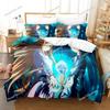Exquisite 3D Cartoon Sword God Domain Wallpaper Print Bedding Set Duvet Cover Comforter Bed Youth Kids Girls Boys Gift