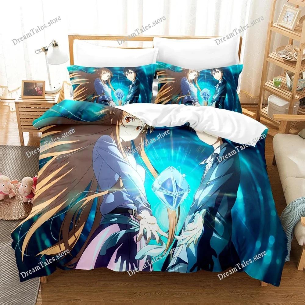 Exquisite 3D Cartoon Sword God Domain Wallpaper Print Bedding Set Duvet Cover Comforter Bed Youth Kids Girls Boys Gift