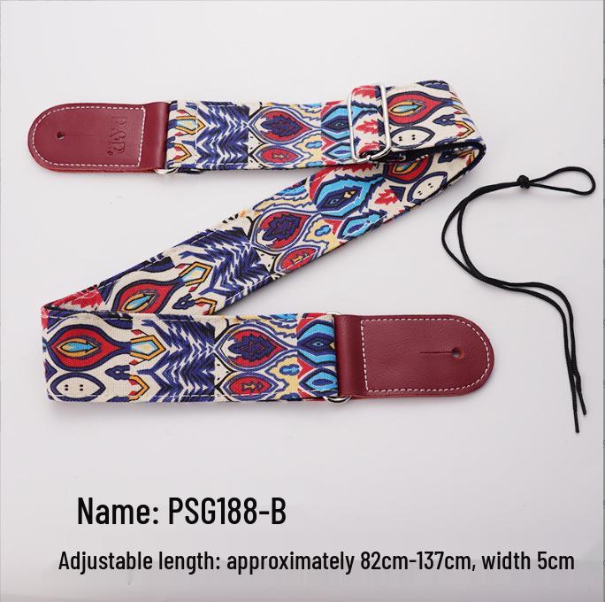 PU Leather Guitar Strap: Acoustic, Electric & Classical - No-Hole, Widened Shoulder Design