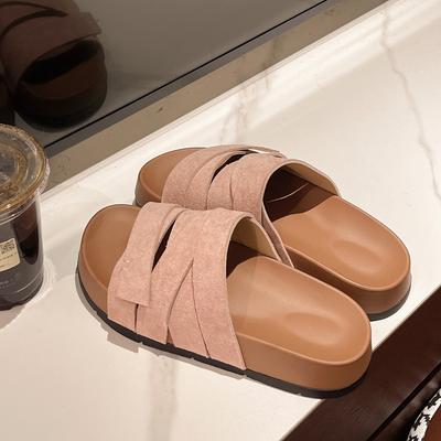 Mori Retro Versatile One-word Birkencool Slippers Women's 2025 New One-pedal Comfortable and Lightweight Beach Slippers