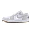Air Jordan 1 Slip Resistant Abrasion Resistant Low Top Vintage Basketball Shoes Unisex White Gray 553558-146(Team1254-)