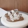 Toddler Girl Shoes Summer Casual Round Toe Lightweight Buckle Walking Shoes Solid Color Comfortable Children's Sandals