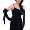 Long Gloves With Decorative Ribbon Elbow Length Gloves Evening Gloves For Women Wedding Dinner Party Dancing Party