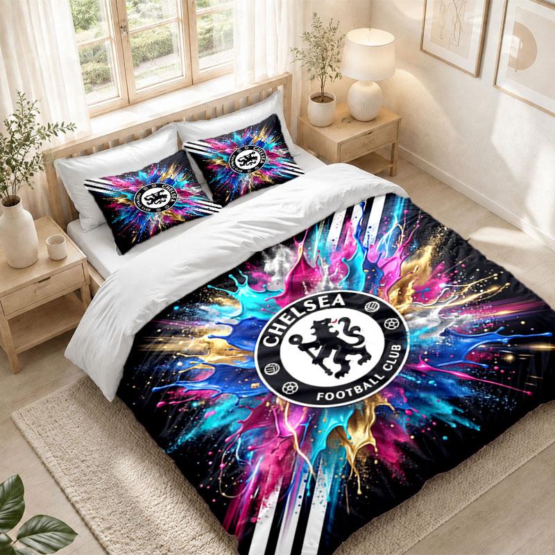 Set de așternut 1 Față de pilotă 2 Fețe de pernă Imprimeu Chelsea FC Dormitor Decorațiune pentru casă