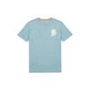 Timberland Logo Plant Print Round Neck American Vintage Dopamine Short Sleeve T-Shirt Men Tops Sky-Blue A62HD-G99