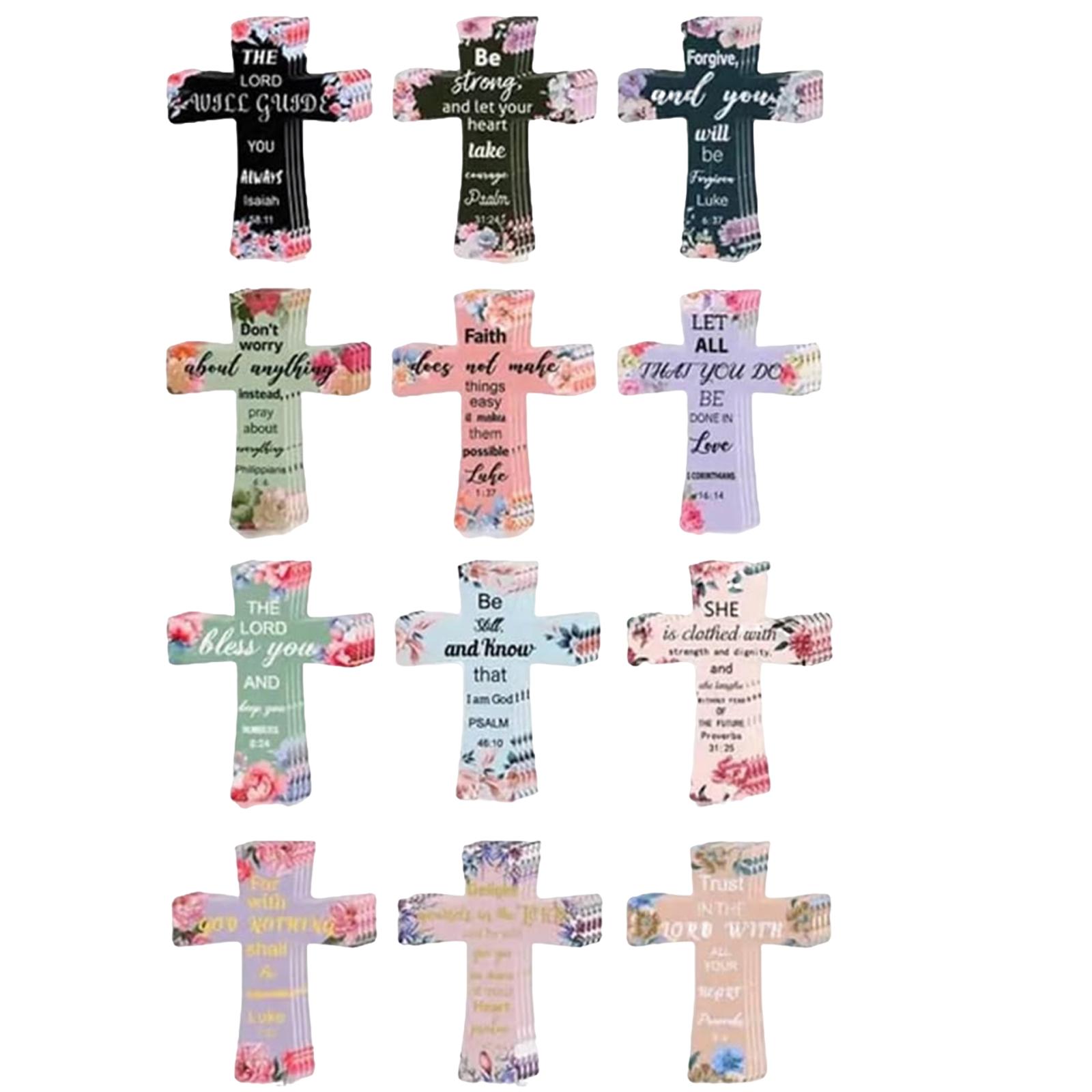 

12 шт. Магнитные закладки-крестики, Подарочные закладки для изучения Библии, Женские закладки с библейскими стихами, Для читателей, Учителей, Студентов, Религиозные зажимы для страниц, Страница One Size