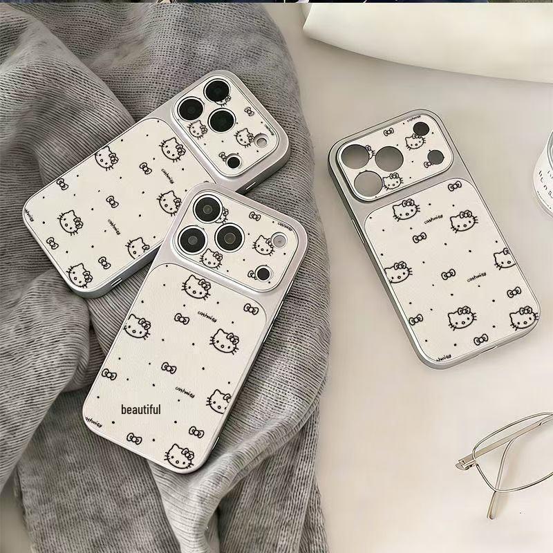 Adorable KT Cat Full Coverage Corning Case for Apple 17, 16 Pro, 15 Pro Max, 14, 13 - Cartoon Phone Case