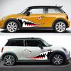 2 PEZZI Bocca di Squalo Denti Fustellati Adesivi per Auto Finestrino Paraurti Decalcomanie in Vinile Decorazioni Personalizzate per Carrozzeria Accessori