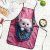 Cute Kitten Print Apron, 1-Piece, Unisex, Indoor & Outdoor Universal Apron