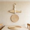 Wooden Fish Shaped Pendant Rope Ring Design Wall Art Hanging Decor for Home Door Car Ornament Room Decoration Accessories 1PC