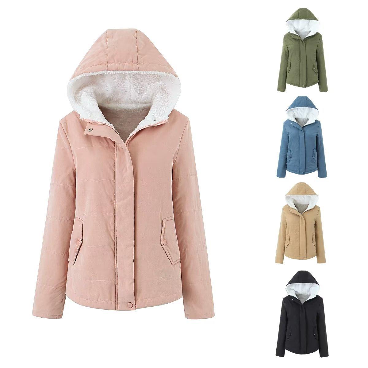 

Женские зимние теплые куртки с капюшоном, новые однотонные женские повседневные тонкие ветрозащитные элегантные тонкие хлопковые пиджаки, одежда высокого качества