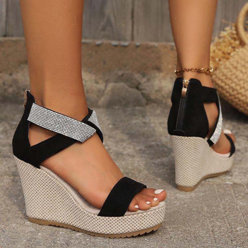 Summer Thick-soled Flip-flops with A Single Strap and High Heels