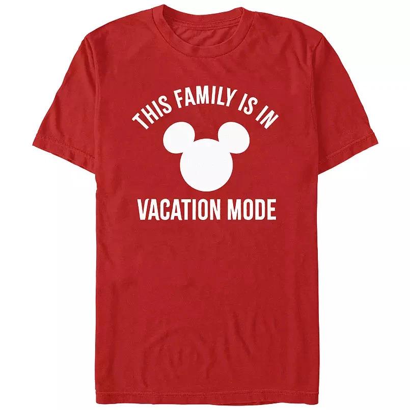 S This Family Is In Vacation Mode Mickey Head Logo Red Tshirt S