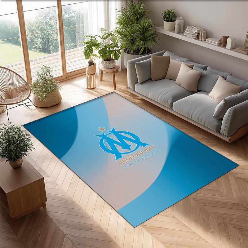Olympique Lyonnais FC Soccer Football Pattern Soft Area Rug Non Slip Indoor Floor Carpet Sports Decor Mat for Bedroom