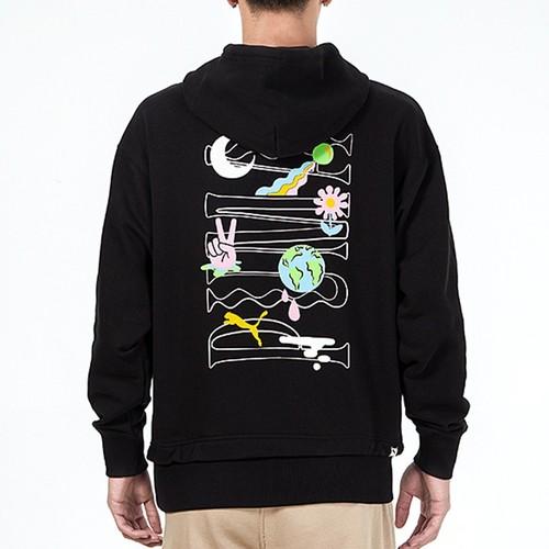 Puma Felpa Nera da Uomo con Stampa Logo