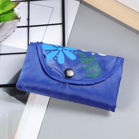 Folding Grocery Bag Reusable Large Capacity Shopping Bag Machine Washable Multi-purpose Flower Print Handbag Tote with Snap Button