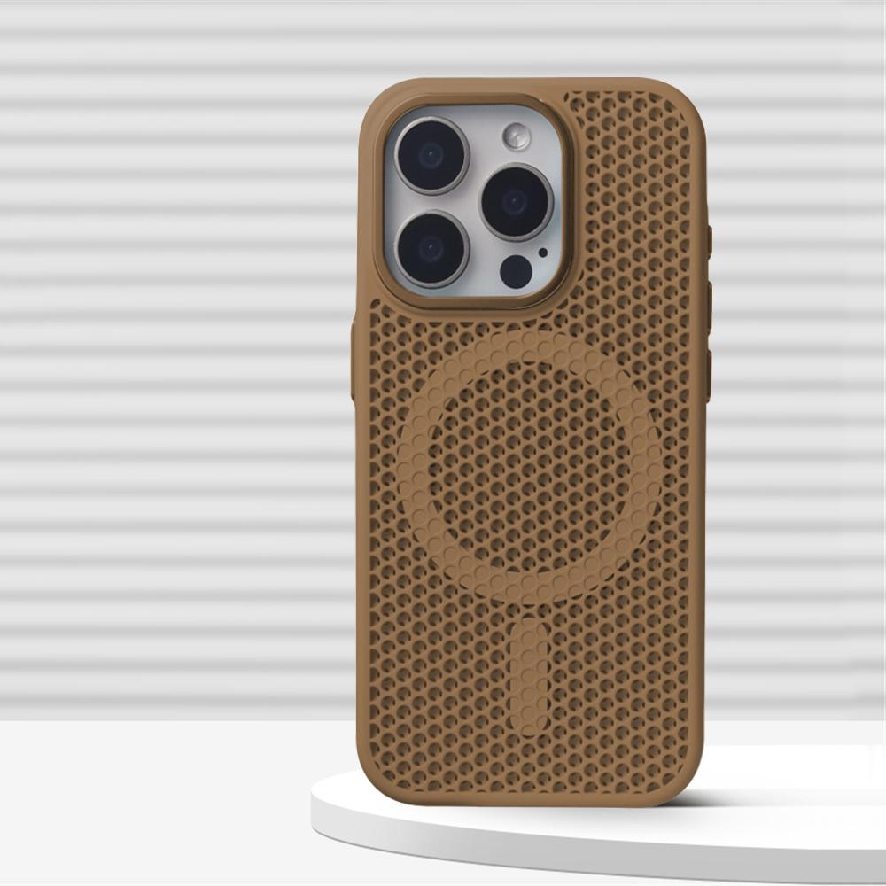 Legierungslinse Wabenmuster Kühlende Magnetische Hülle für iPhone 16 Pro Max 15 Plus 14 13 12 Für Magsafe Kabelloses Lade Cover