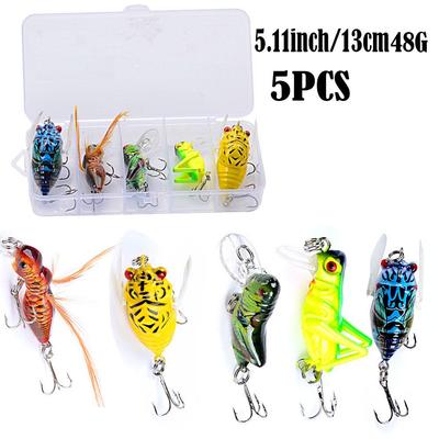 Micro Minnow Angelköder - 5 Farben Bionischer Heuschrecken-Insekten-Köder Geschenkbox