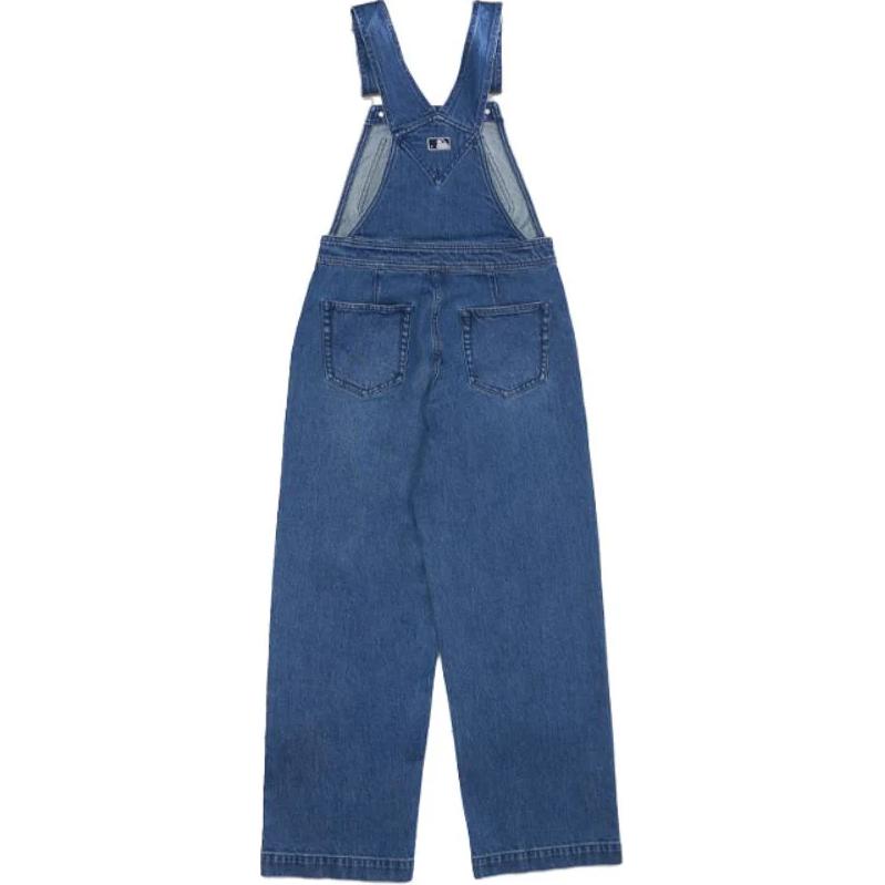 New MLB New York Yankees Denim Basic Small Logo New York Yankees Denim Dungarees Overalls Women's Blue 3FDPB0744-50INS