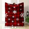 White Snowflakes Over a Red Plaid Background. for All Seasons Blanket Lunch Break Throw Gift