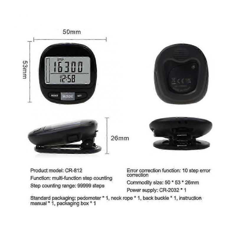 Pedometer for Walking, 3D Pedometer with Clip and Strap, Walking Distance Miles, Calorie Counter for Men and Women Ref: 2527