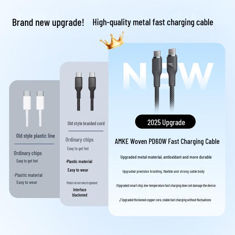 Aomake USB-C to USB-C Fast Charging Braided Cable
