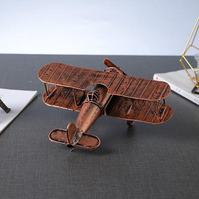Old Metal Airplane Model Airplane Mod Metal Biplane Model Airplane Keepsake Metal Toy