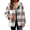 Kurtka damska pluszowa Oversized Fleece Jacket Coat z kieszeniami Kaptur z przodu z odkrytym przodem Fuzzy Cardigan