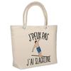 Beach Bag - PLANETEE - Insulated Beach Slackline "I Can't" - Cotton - Beige - Large Capacity