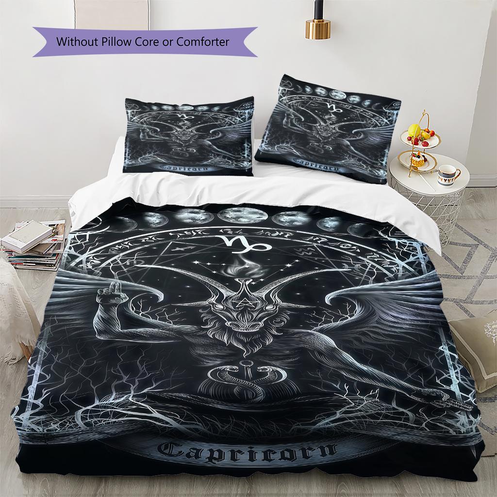 Satan Symbol Mönster Sängkläder, Täcke Set Täckeöverdrag Örngott Hemma Födelsedagspresent (1 * påslakan + 2 * örngott, utan kärna)