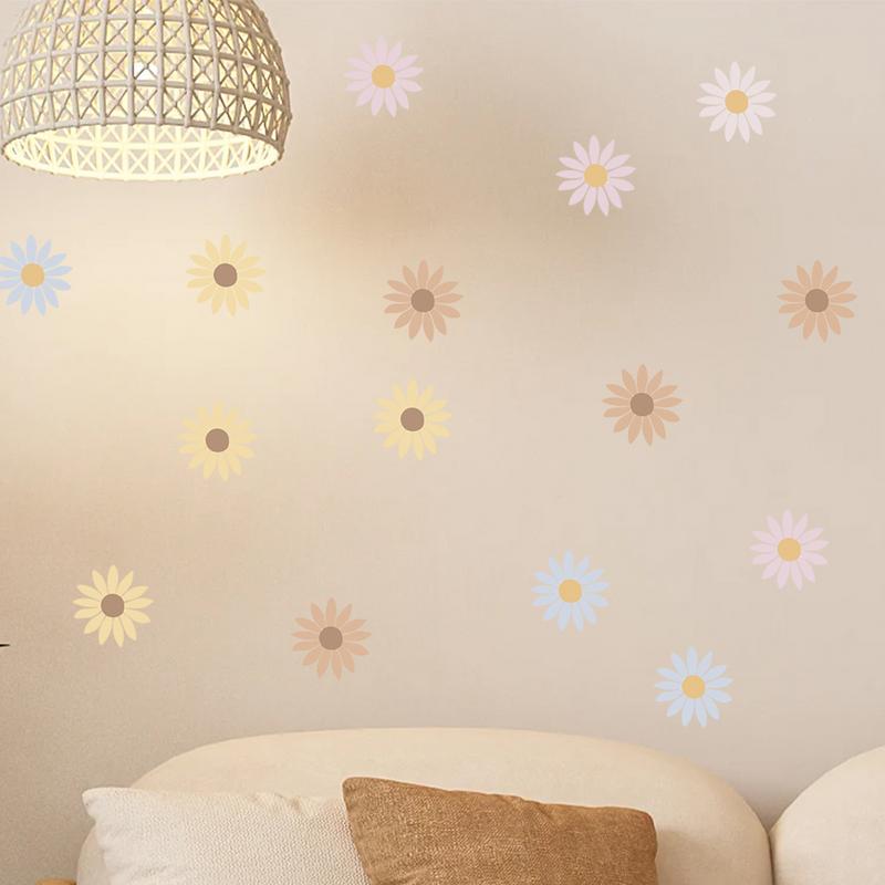 Flower Wall Stickers Bohemian Style Cute Daisy Decals Fashion Home Decor Flower Stickers For Bathrooms Kitchens Bedrooms Nursery