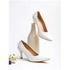Shoetopia Women'S Block Heel Pumps White