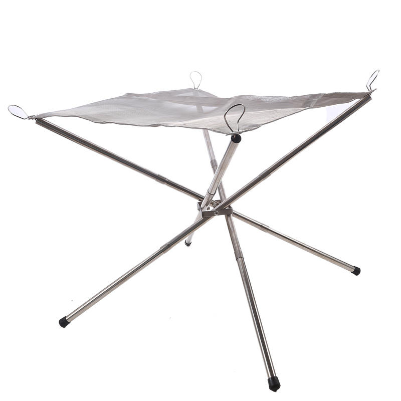 Portable Fire Pit For Camping Collapsing Disassemble Stainless Steel Mesh Outdoor Campfire Fire Rack For BBQ Picnic Heating