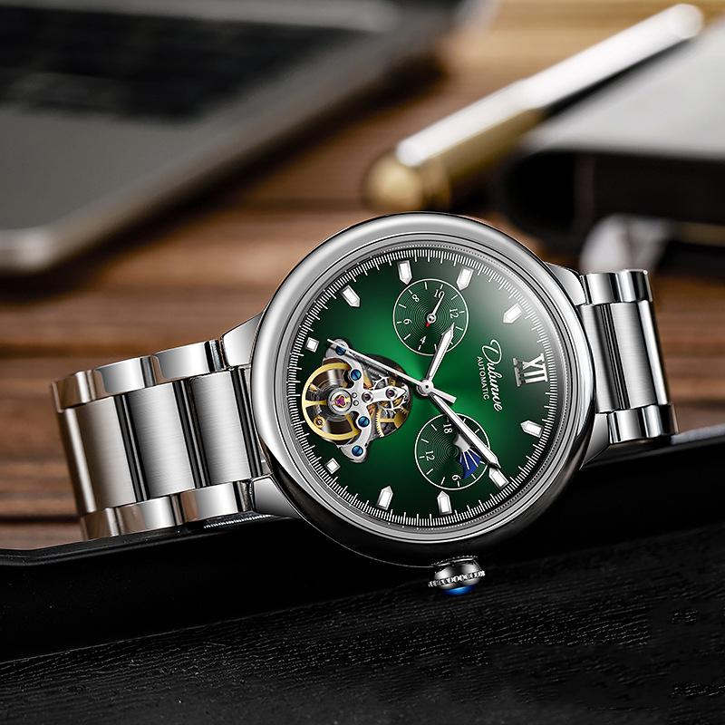 Men Mechanical Wristwatches 3ATM Waterproof Automatic Watch Moon Phase Tourbillon Sports Watch