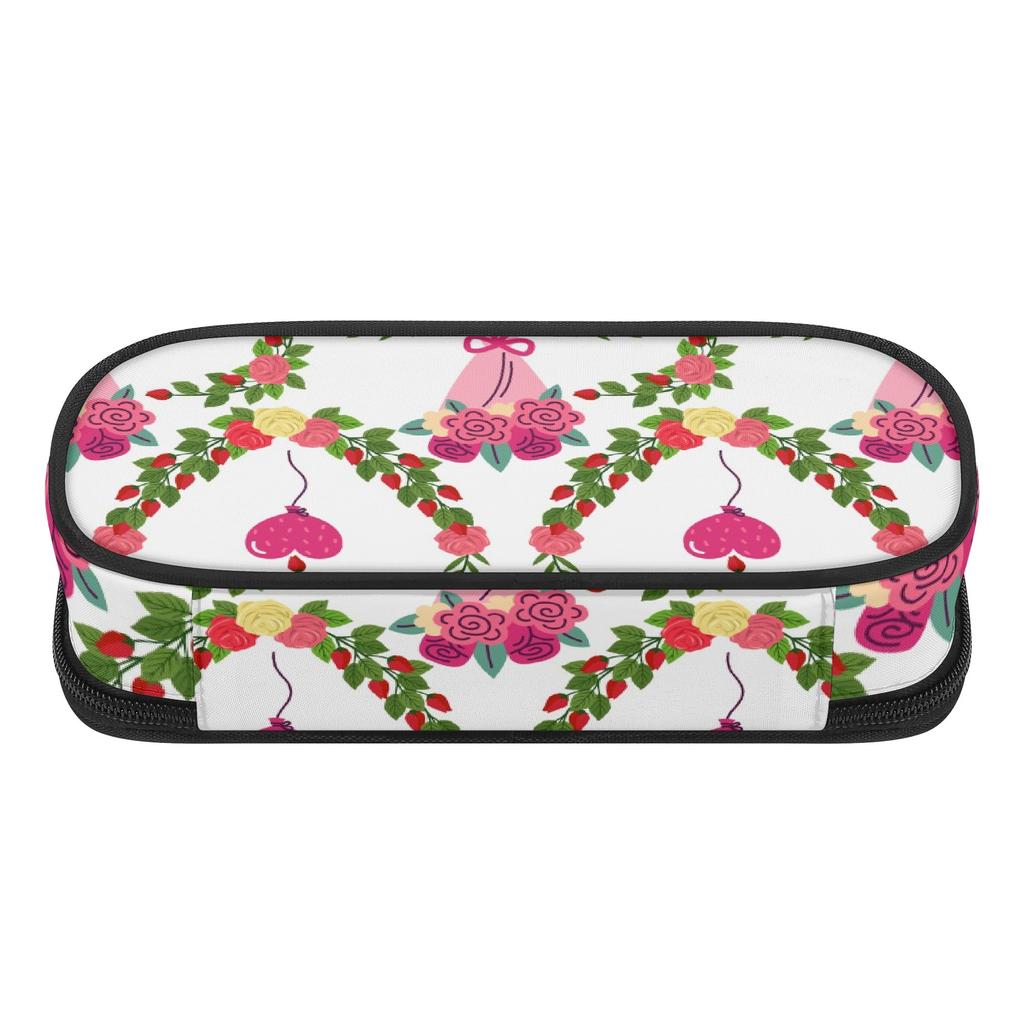 Pen Case Structured Durable 300D Polyester Easy Open Zipper with Main Compartment Mesh Pocket and Pen Slots for Classroom Use