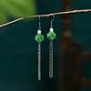Airyuan Chinese-Inspired Jade Clover Tassel Earrings