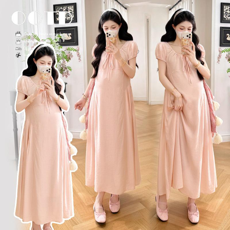 2026 Spring/Summer French Retro Slimming Maternity Dress Double Extra Large