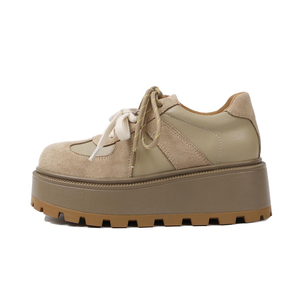 2025 Spring New Muffin Platform German Training Shoes Niche Maillard Casual Women's Shoes Versatile Short Height Increasing Board Shoes