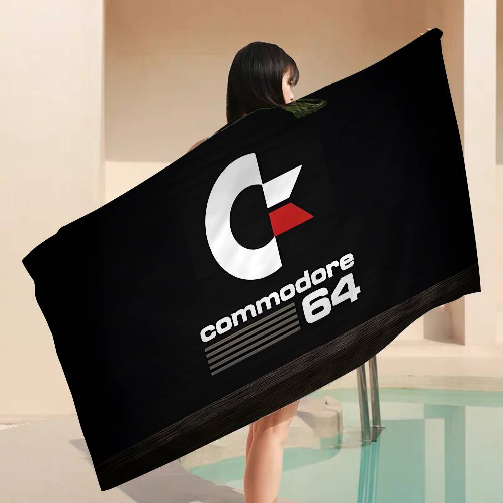 C-Commodore 64 Logo Microfiber Beach Towel Absorbent Quick Dry Soft Yoga Swimming Resort Mountain Climbing Towel