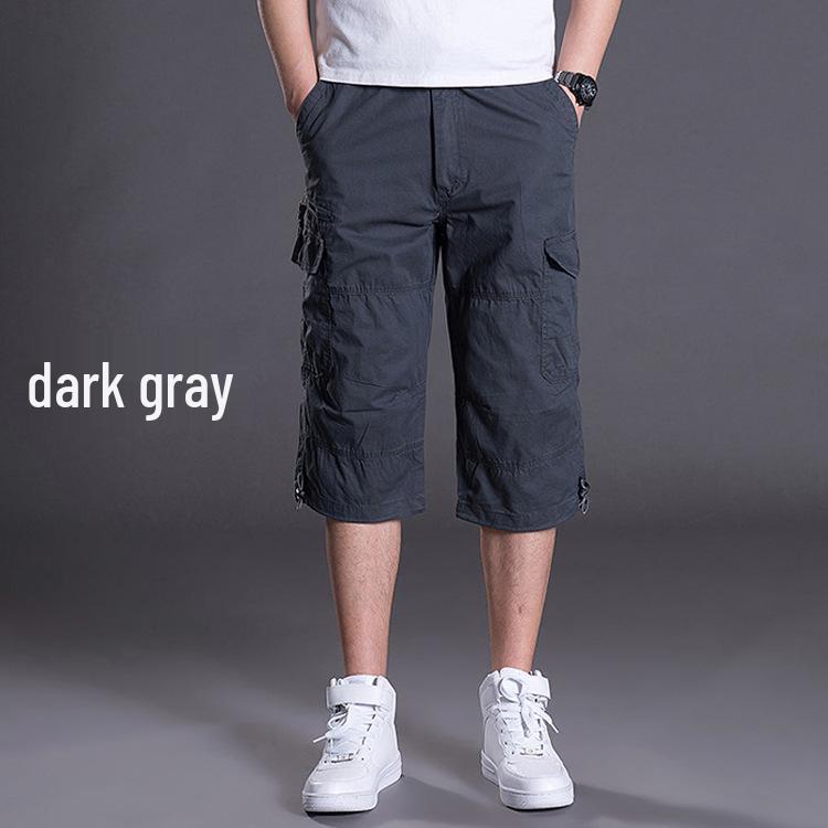 Men's Summer Loose Cargo Capri Pants - Plus Size, Multi-pocket, Mid-length, Outdoor Sports Casual Shorts