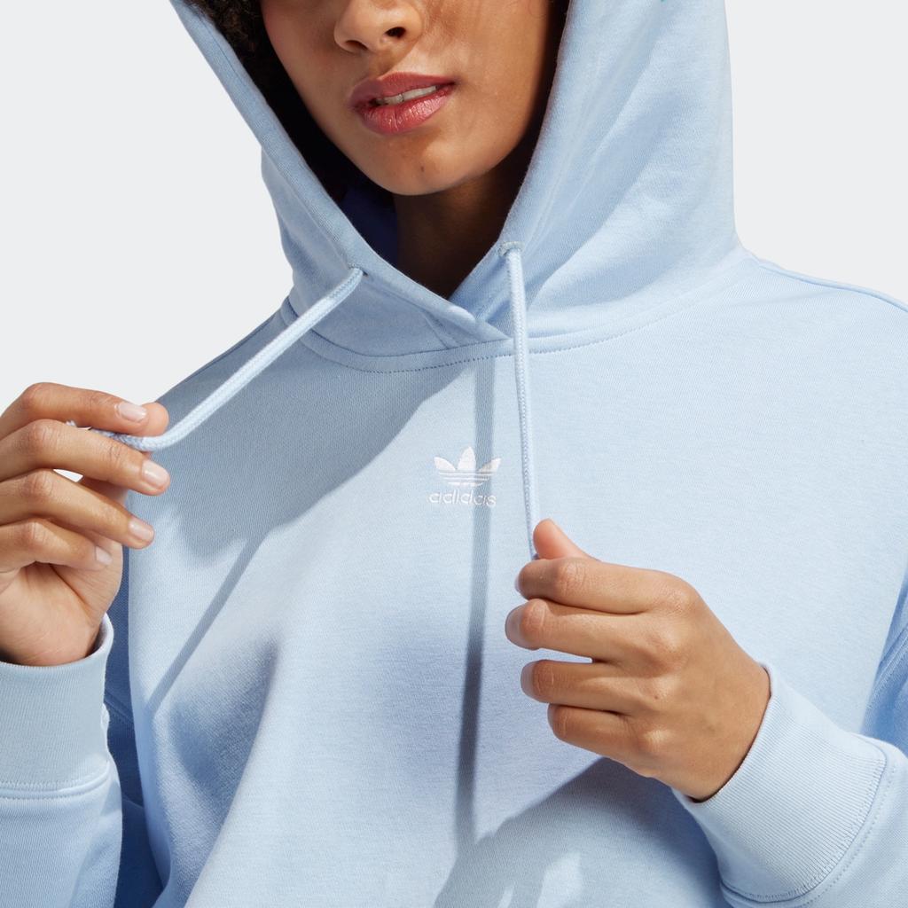 Adidas Originals Trefoil Logo Print Hoodie Women Hoodie Blue IK7690